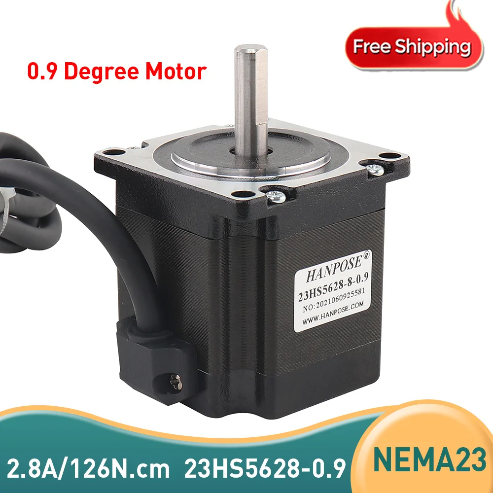 1PCS Nema23 Stepper Motor 23HS5628-0.9 degrees 2.8A 126N.CM  4-lead 57 Series motor for ISO CNC Laser Grind Foam Plasma Cut