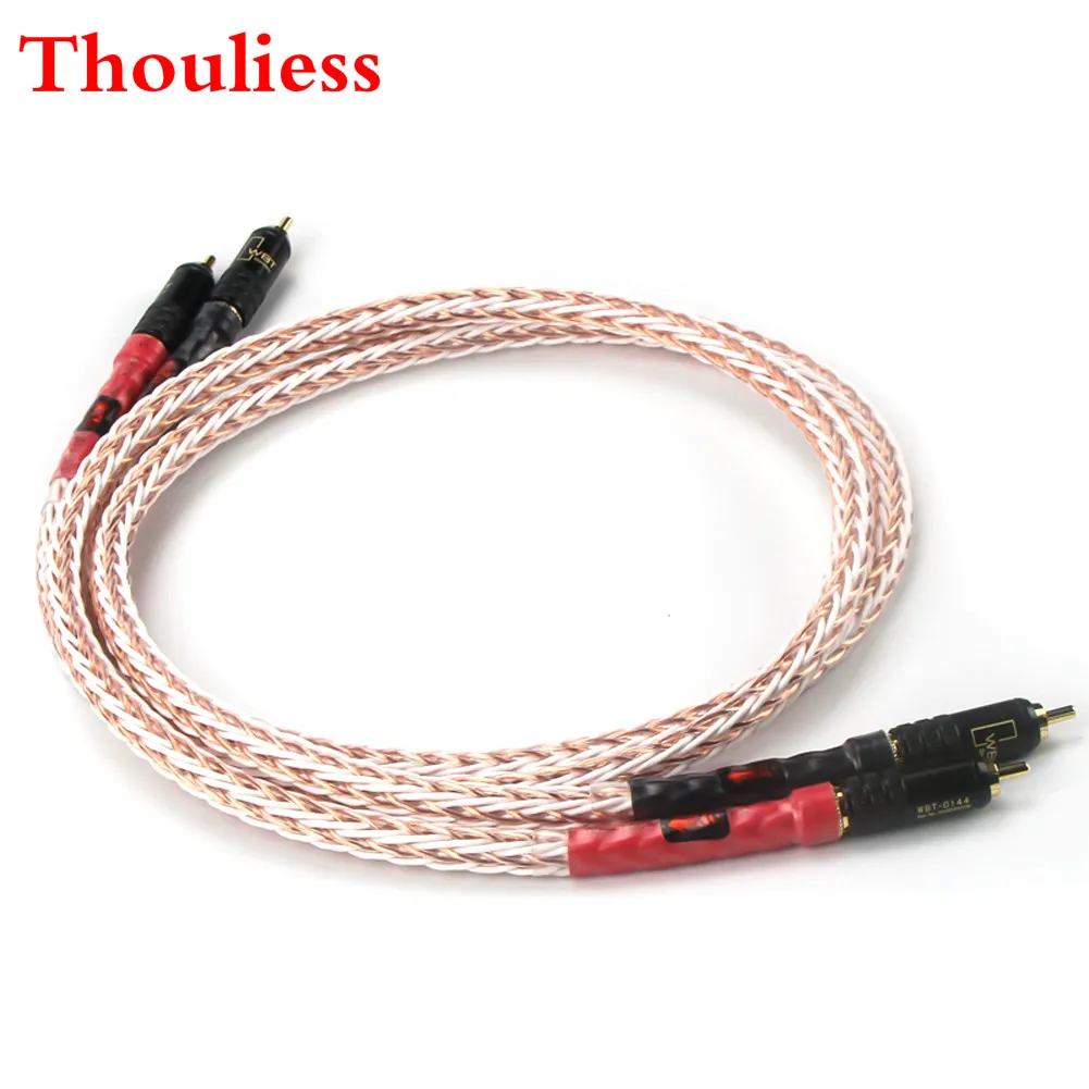 

Thouliess Pair HIFI Hi-End Nordost Odin RCA Reference Interconnect Audio Cable with Rhodium plated WBT-1020 RCA PLUG