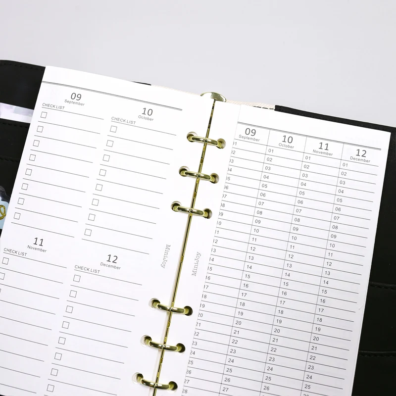 Einfache vertikale Jahresplan-Checkliste, A6-Planer, Einlage, Tagebuch, Nachfüllung, dreifach gefaltete Füllpapiere für 6-Loch-Ordner-Organizer – Detail 4