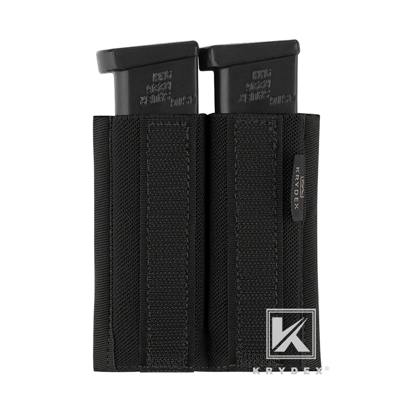 KRYDEX-Bolsa de inserción de doble revista de pistola para Micro Fight MK3 MK4, aparejo de pecho, estilo Spiritus, soporte de revista incorporado elástico BK