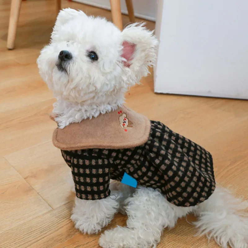 British Style Pet Dog Dress For Dogs Cats Vest Jacket Winter Chihuahua Yorkies Teddy Poodle Clothes Puppy Dress Coat Costume