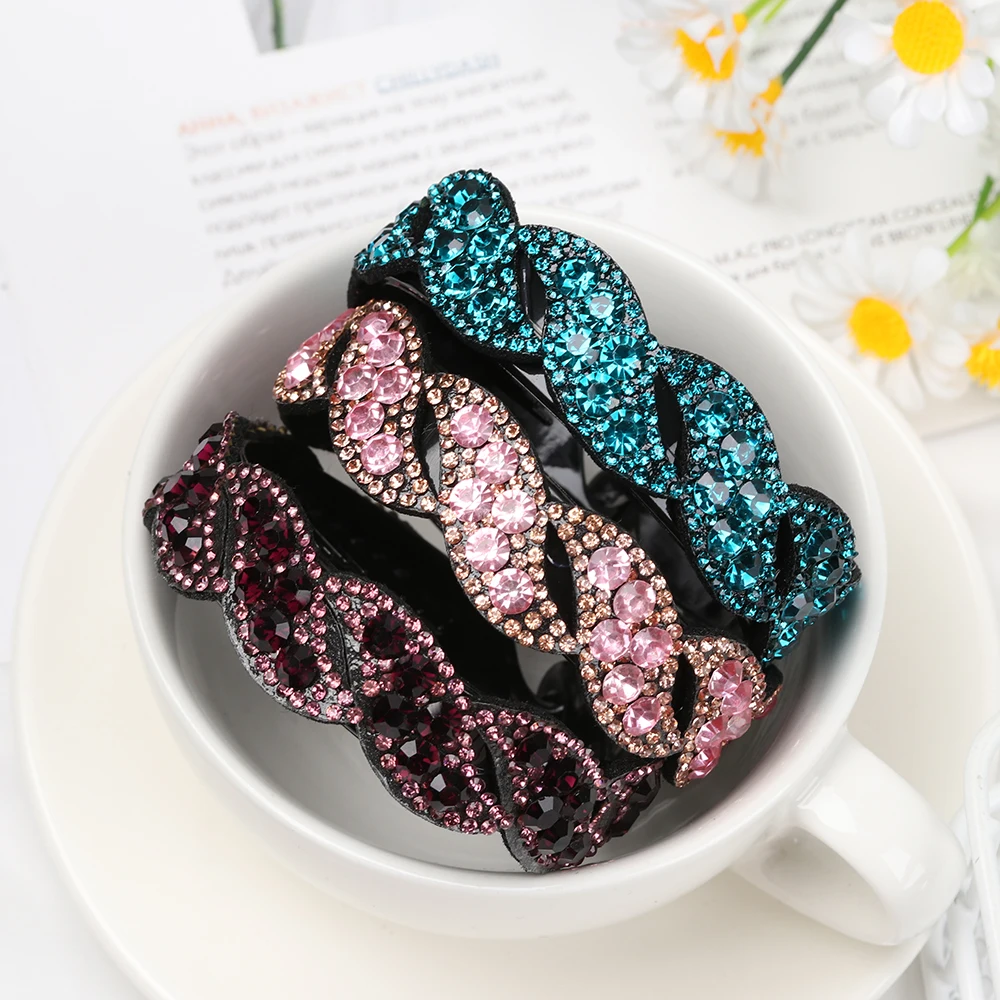 Fashion Hair Bun Maker Holder Hairpin Rhinestone Deft Hair Claw Clamps Hairband Strong Bun Must-have Tool Hair Accessories