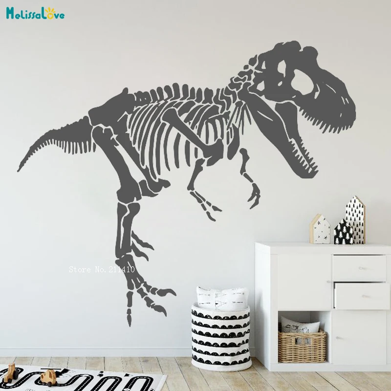 Large Skeleton Tyrannosaurus Decals Animal Dino Dinosaur Vinyl Wall Sticker For Kids Room Bedroom Decor Vinyl YT2923