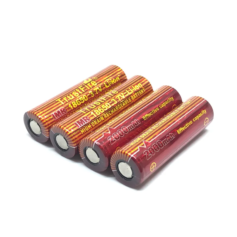 Wholesale TrustFire IMR 18650 2000mah 3.7V High Drain Rechargeable Lithium Battery for LED Flashlights Headlights Batteries Cell