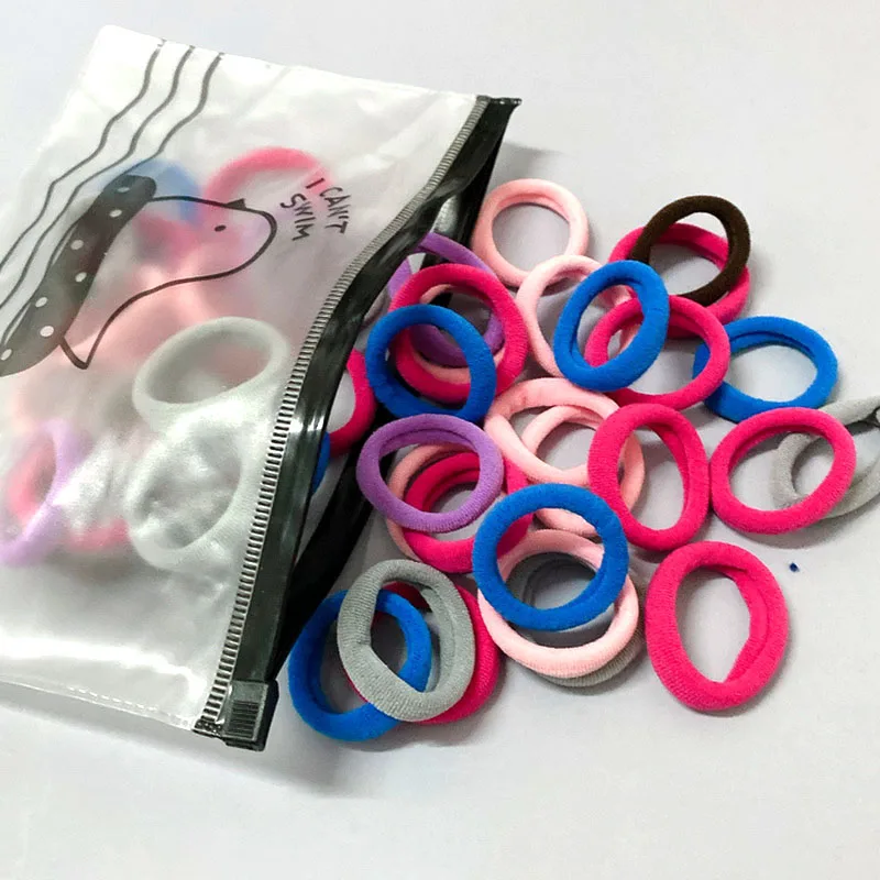 50 teile/satz Mädchen 3 cm Bunte Haar Gummibänder Baby Scrunchies Pack Elastische Haar Krawatten Für Kinder Weiß Haar Ringe gum Stirnband – Detail 10