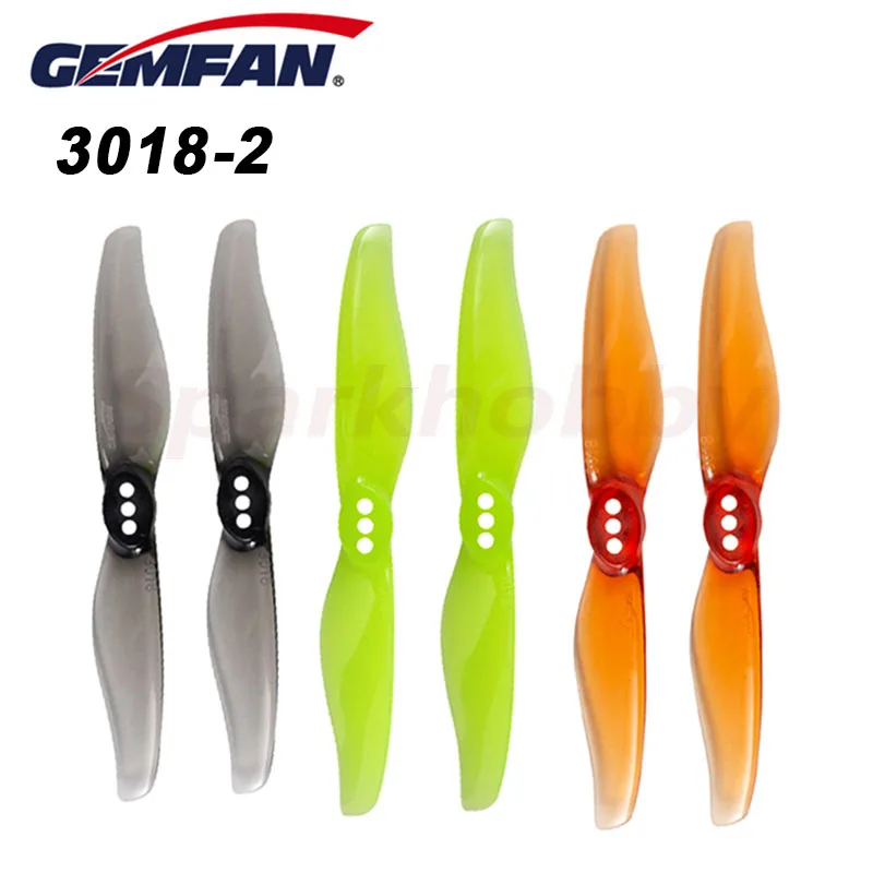 

4Pairs Gemfan Hurricane 3018 3inch 2-Blade Propeller 1.5mm /2.0mm Hole T Mount for RC FPV Racing Toothpick Drone Multirotor Part