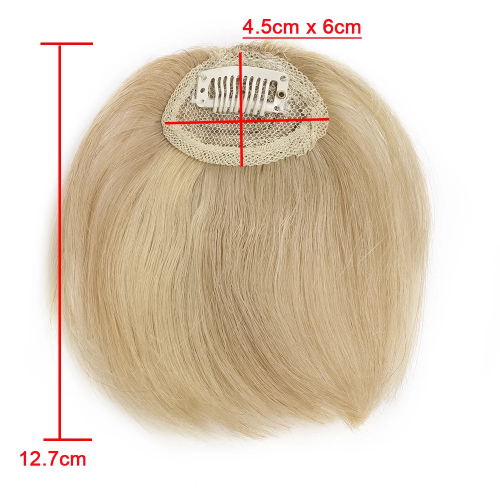 SEGO8G Straight Clips in Mini Bangs Human Hair Extension Remy Top Pieces Brazilian Hair Blonde Color Front Fringes