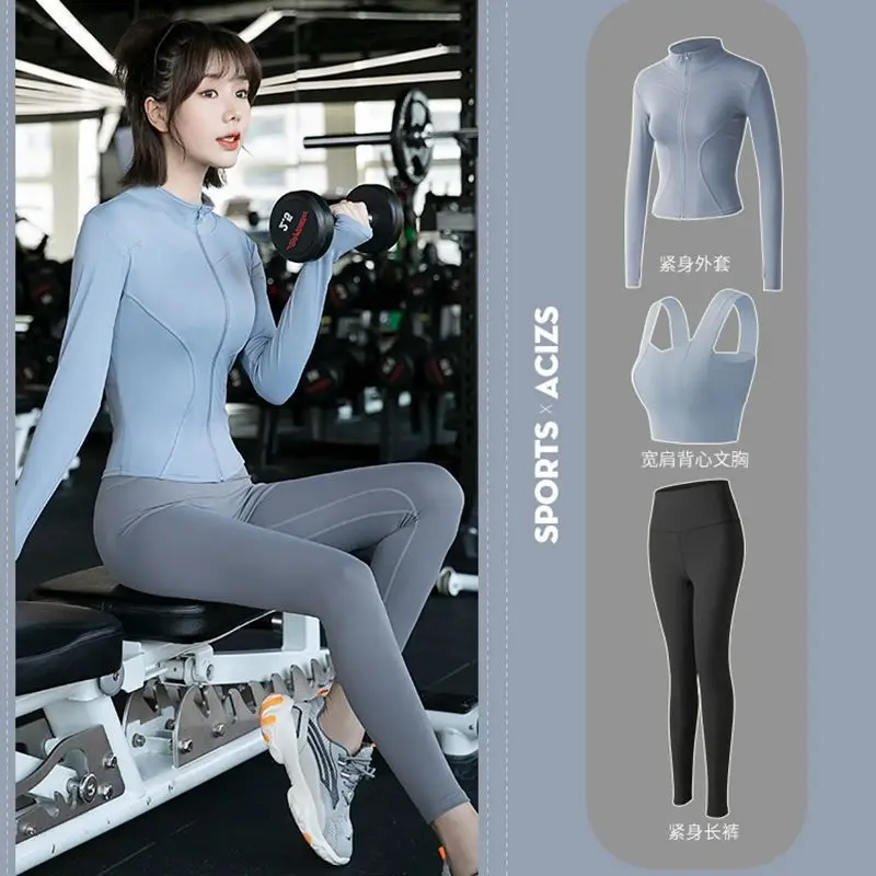 

BARKOV Yoga Sets Women Tracksuit Sports Bra Fitness Long Sleeve Shirts Seamless Leggings Push Up Quick-Dry Running Outfits