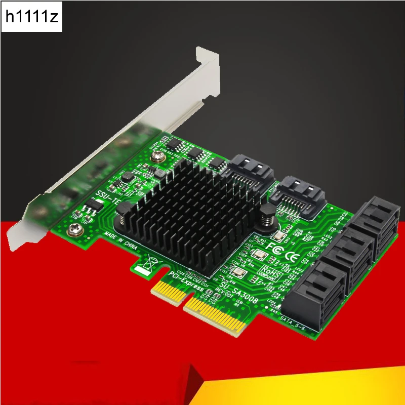 

ЧИА Майнинг Райзер 8 портов SATA PCIe Плата расширения PCI Express X4 к SATA 3,0 контроллер PCI-E SATA адаптер конвертер дополнительная карта