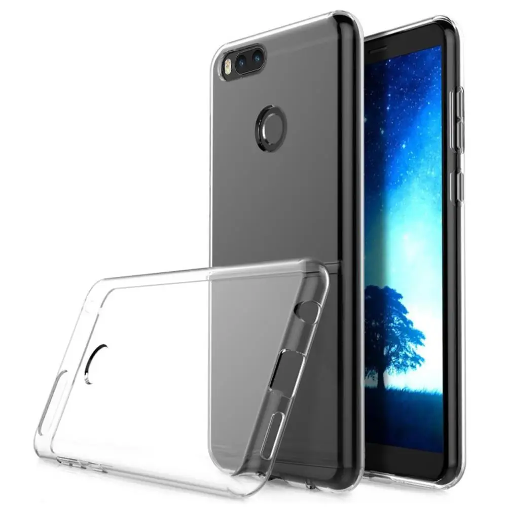 Transparent Silicone Cover Cases for Xiaomi Mi A1 5X Soft TPU Mobile Phone Back Armor MiA1 Mi5X 360 Shockproof Clear Housing Gel