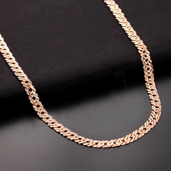 15 Style Mens Womens 585 Rose Gold Color Chain Herringbone Curb Necklace Fashion Jewelry 20inch 24inch