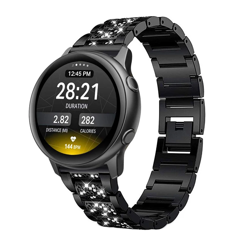 

Ремешок 20 мм/22 мм для Samsung galaxy active Gear S3 frontier 46 мм/42 мм huawei gt ремешок для часов amazfit bip Алмазный металлический браслет