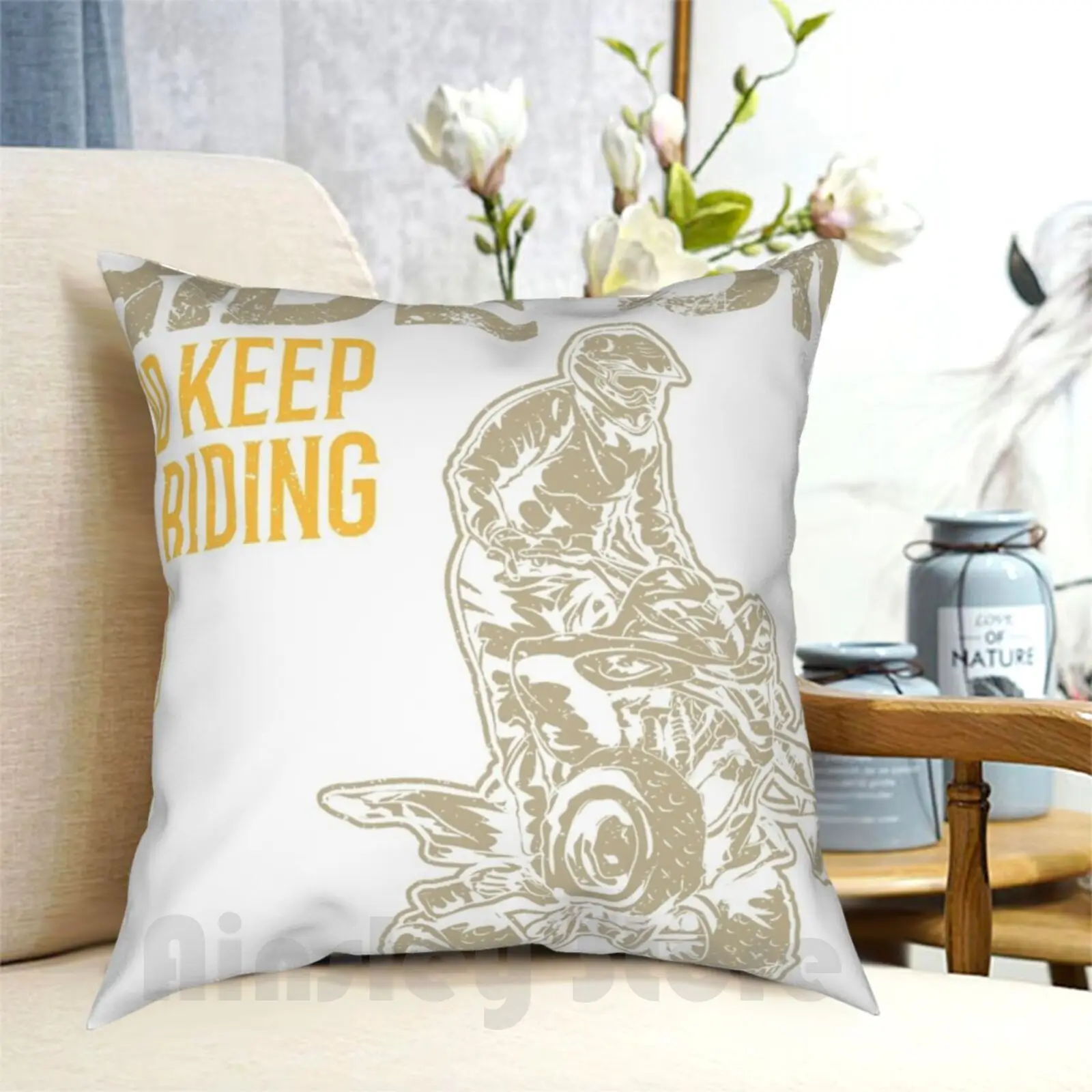 Atv Quad Keep Riding Pillow Case Printed Home Soft Throw Pillow Four Wheeler Atv Quad Rider Quad Offroad Vehicles Quad