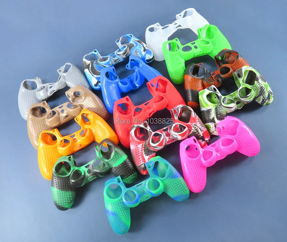 1 PC Anti-SLIP ซิลิโคนที่มีสีสัน Controller สําหรับ Sony PS4 Pro Slim Gamepad ผิวกรณี Controller