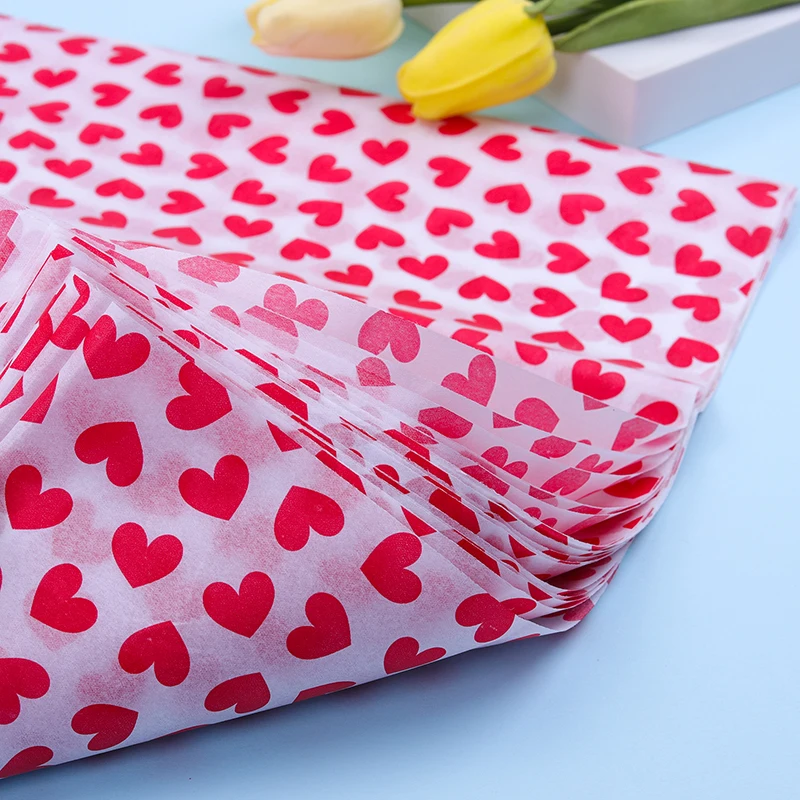 10pcs/bag Love Type Tissue Paper Flower 50*66cm Gift Packaging Home Decoration Festive Party Wedding DIY Gift Packing Supplies