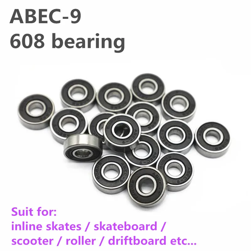 super worth! 8 pieces skateboard bearing abec-9 smooth durable skate board 608 skating bearing inline roller bear roller