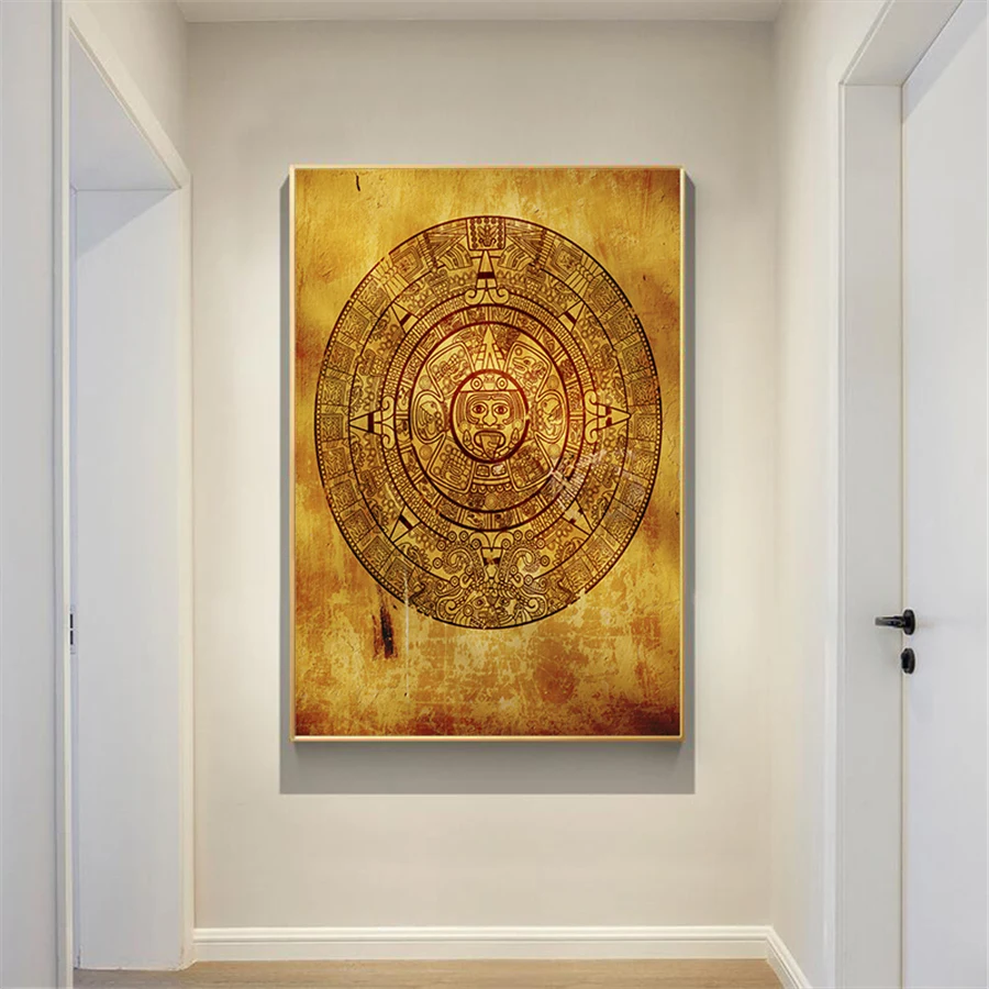 Mayan Civilization Nordic Poster Religion Building Wall Art Canvas Painting Religion Wall Art Picture For Living Room Home Decor