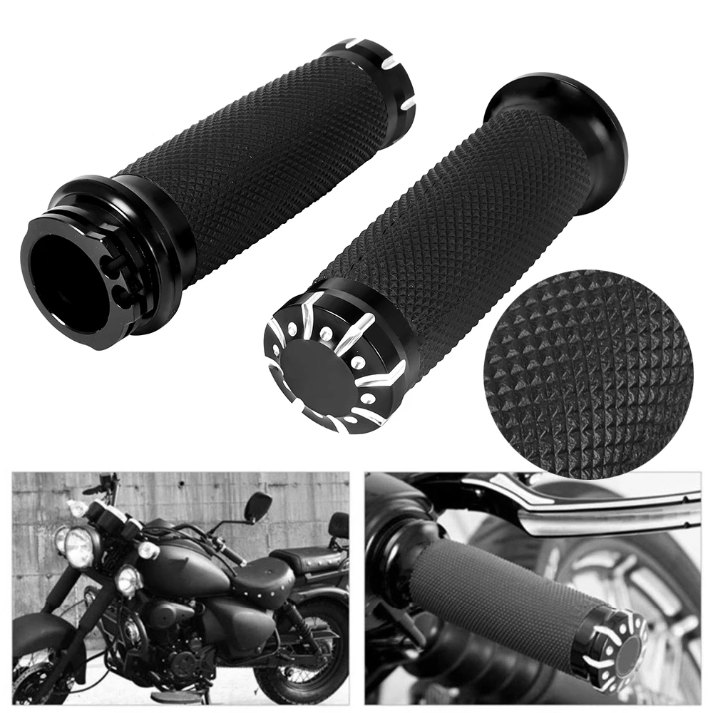 For Harley Sportster 883 1200 Touring Dyna Softail Rubber Motorcycle Handlebar Hand Grip 1\'\' 25mm Handle Bar Grips