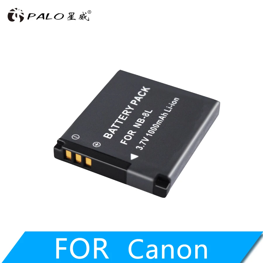 PALO 3.7V 1000mAh NB-8L Rechargeable Digital Camera Battery Pack for Canon Powershot A2200 A3000 A3100 A3200 NB8L NB 8L