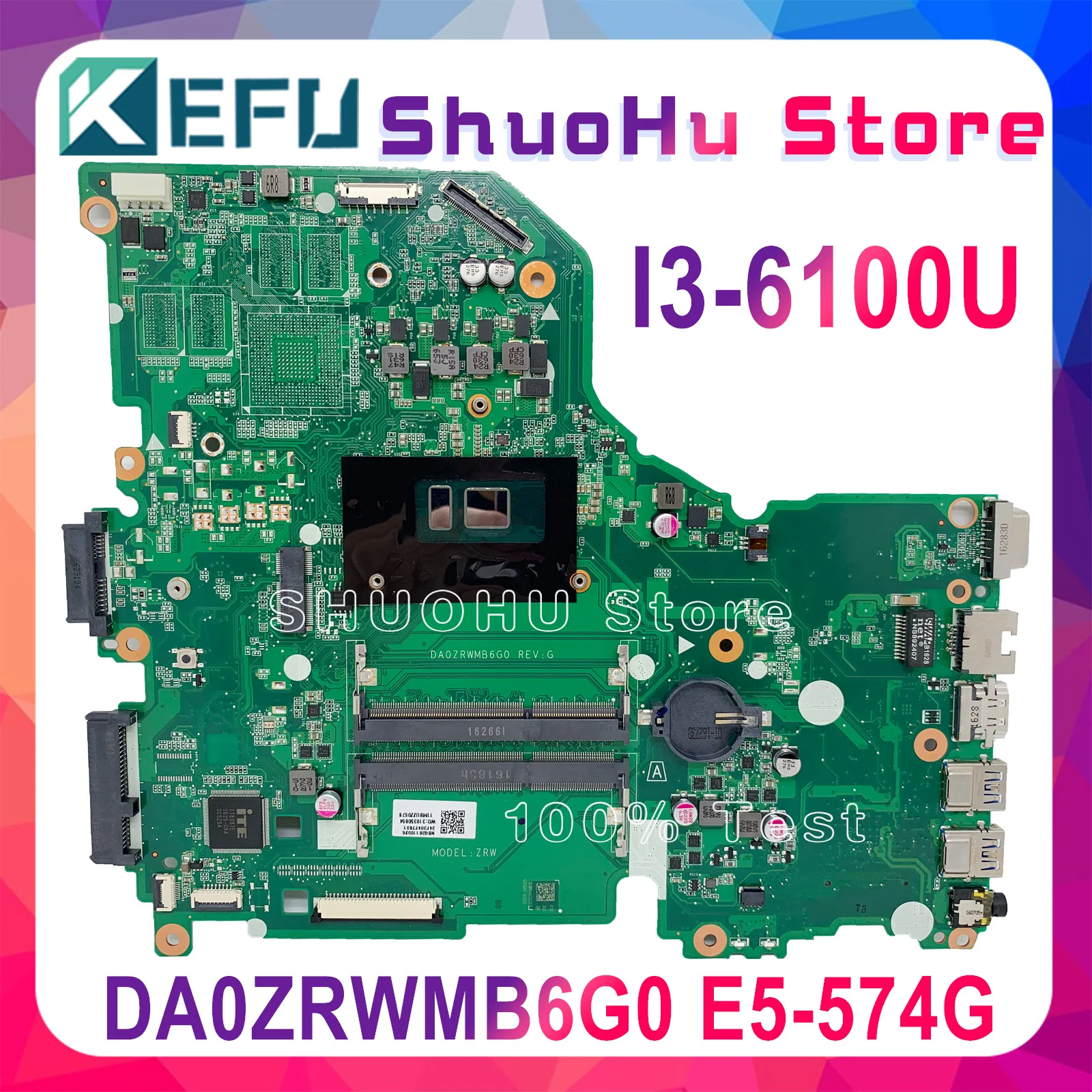 

DA0ZRWMB6G0 Laptop Motherboard W/I3-6100U I5-6200U I7-6500U For Acer Aspire E5-574G E5-574 Notebook Mainboard 100% Test