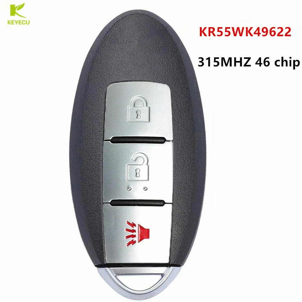 KEYECU Replacement SMART KEY Proximity Remote Fob 3Button for Nissan Murano 2009 - 2013 for Infiniti EX35 FX35 QX50 KR55WK49622