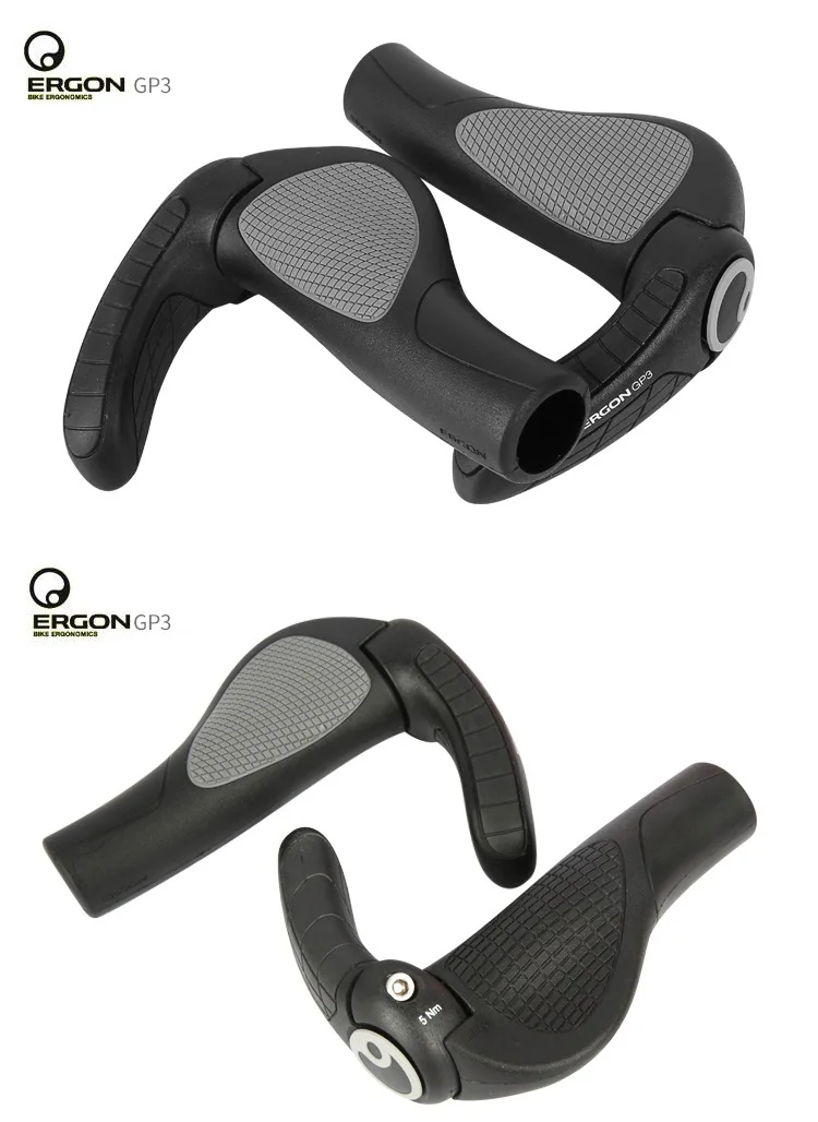 ERGON Ergonomics Bike Handlebar Grips GP1 GP3 GP5 Mountain Bike Extended Bar End Grip Lockable Bicycle Handle Mount Rubber Grips