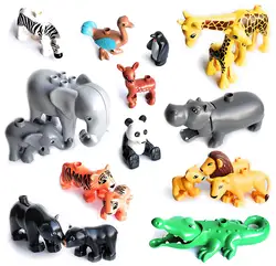 Blocs de construction de grande taille Diy, accessoires animaux, figurines Lion Panda Compatible avec les jouets de grande taille pour enfants, cadeaux pour enfants