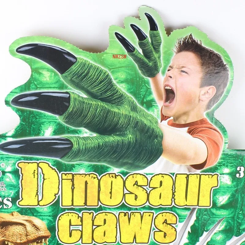 Halloween Party Dinosaur Claw Gloves Simulation Dinosaur Toy Hand Cosplay  Kid Trick Prop Prank Toy for Kids Puppets Gifts