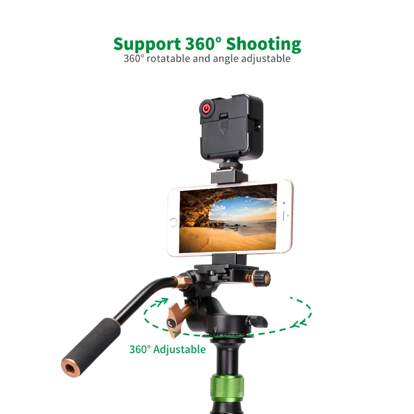 Lanparte Desktop Mini Tripod with Adjustable Pan Tilt Head with Fill Light