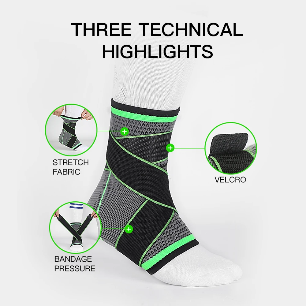 1PCS Pressurized Nylon Bandage Ankle Support Protector Basketball Ankle Brace Power Weightlifting tobillera deportiva