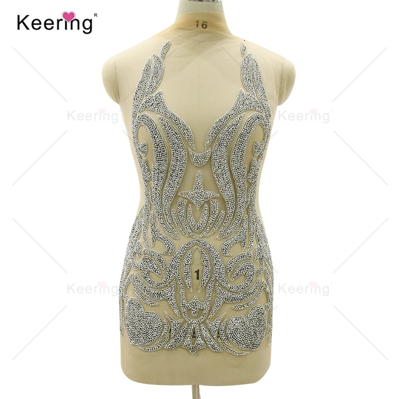 

Keering-Sexy Silver Rhinestone Body Applique for Party Dress, New Design, WDP-394