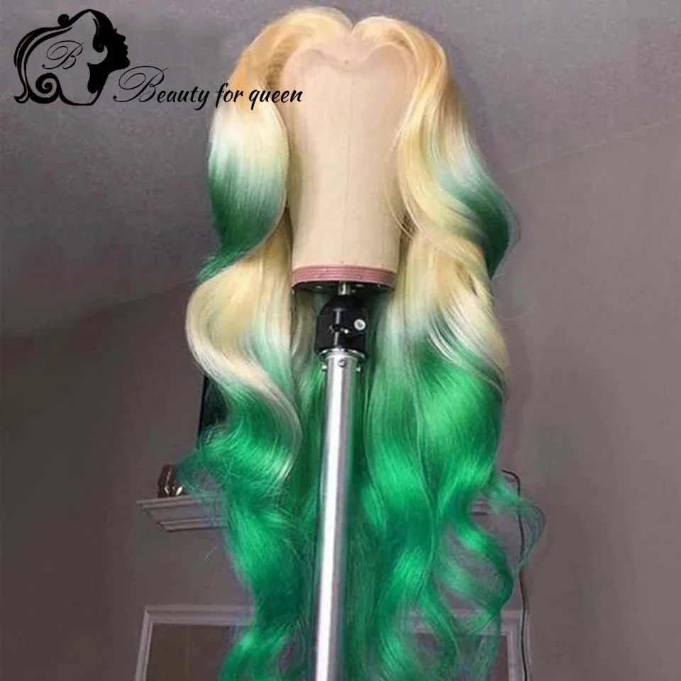 

Green Grey Pink Blue Body Wave High Quality Colored 100% Human Hair Glueless Wig Human Hair Ready To Wear Human Hair Wigs HD Wig