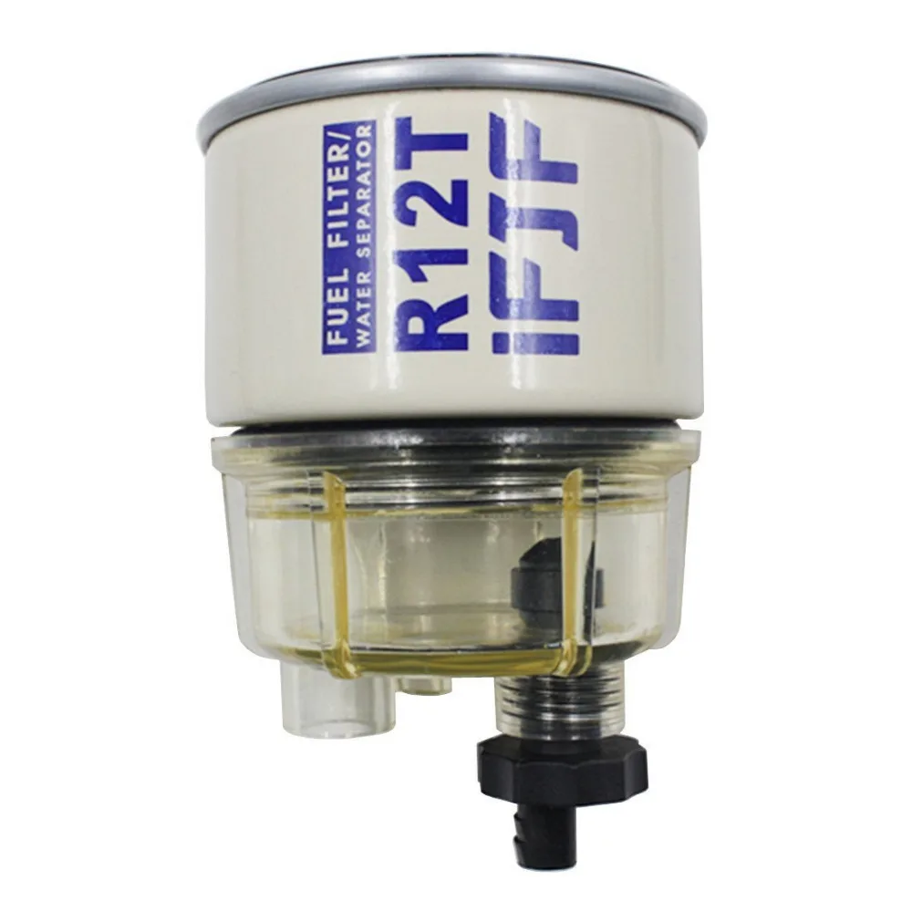 R12T Fuel Filter/Water Separator 120AT NPT ZG1/4-19 Automotive Replacement Filter and Nylon Collection Bowl Replacement Element