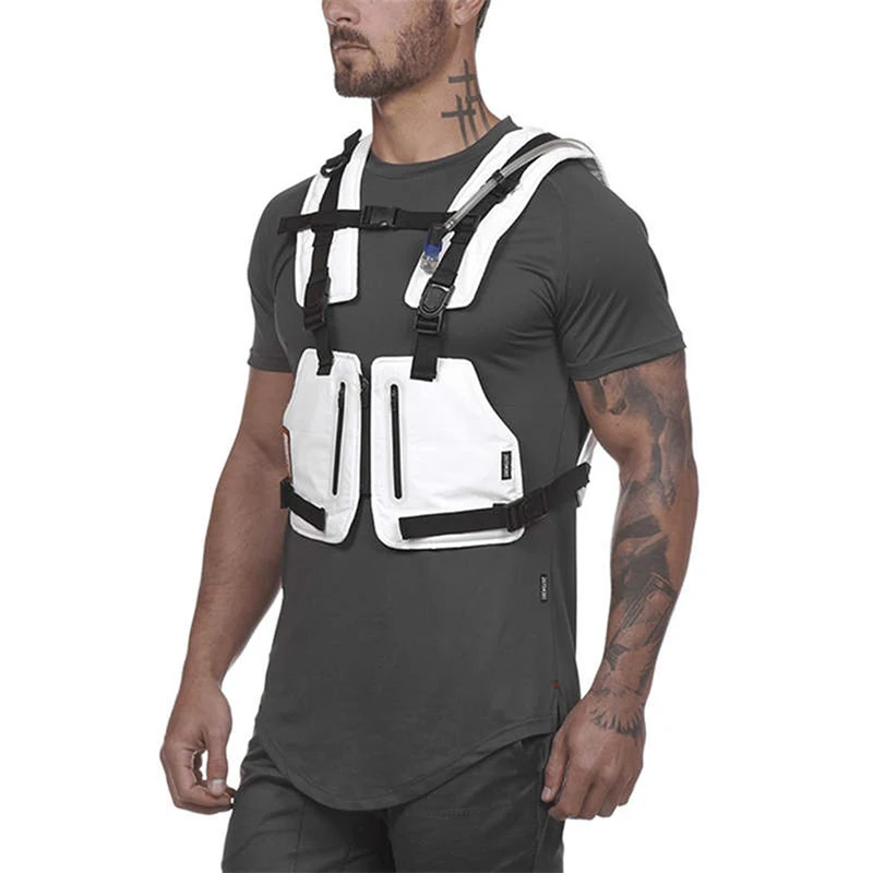 Chaleco táctico militar para hombre, bolsa de pecho para deportes al aire libre, Hip hop, Fitness, Top protector reflectante, chaleco para ciclismo