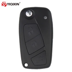 YIQIXIN misura per Fiat 500 Punto Ducato Stilo Panda EVO Bravo Doblo Iveco Qubo Idea custodia per chiave a distanza per auto custodia a conchiglia nera