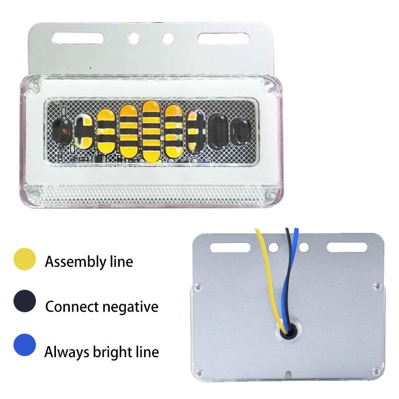 1 PC Ground side light Waterproof 6D LED Glue Turn Signal Driving Warning Light White/Red/Yellow/Green/Blue 24V  55W