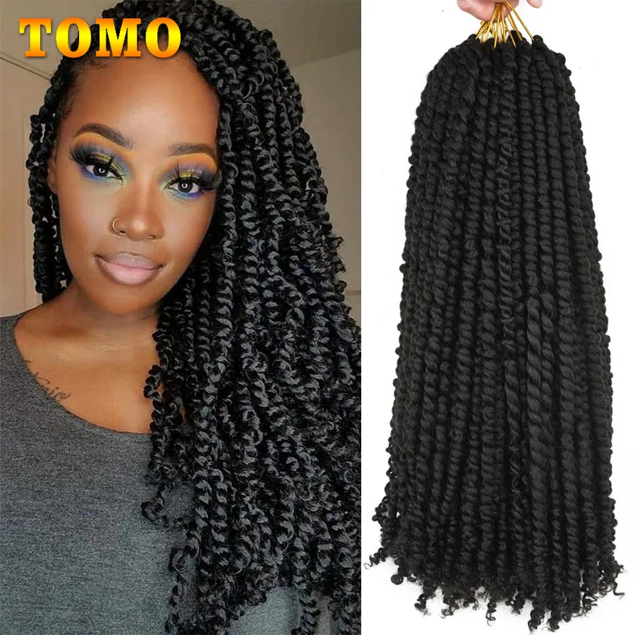 

TOMO Passion Twist Hair 12 18 24 Inch 16 Roots Pre-Looped Passion Twists Crochet Braids Ombre Synthetic Braiding Hair Extension