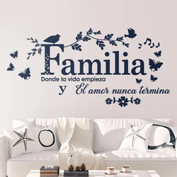 Spanish Family Where Life Begins Quote Wall Sticker Living Room Bedroom Familia, donde la vida empieza Quote Wall Decal Vinyl