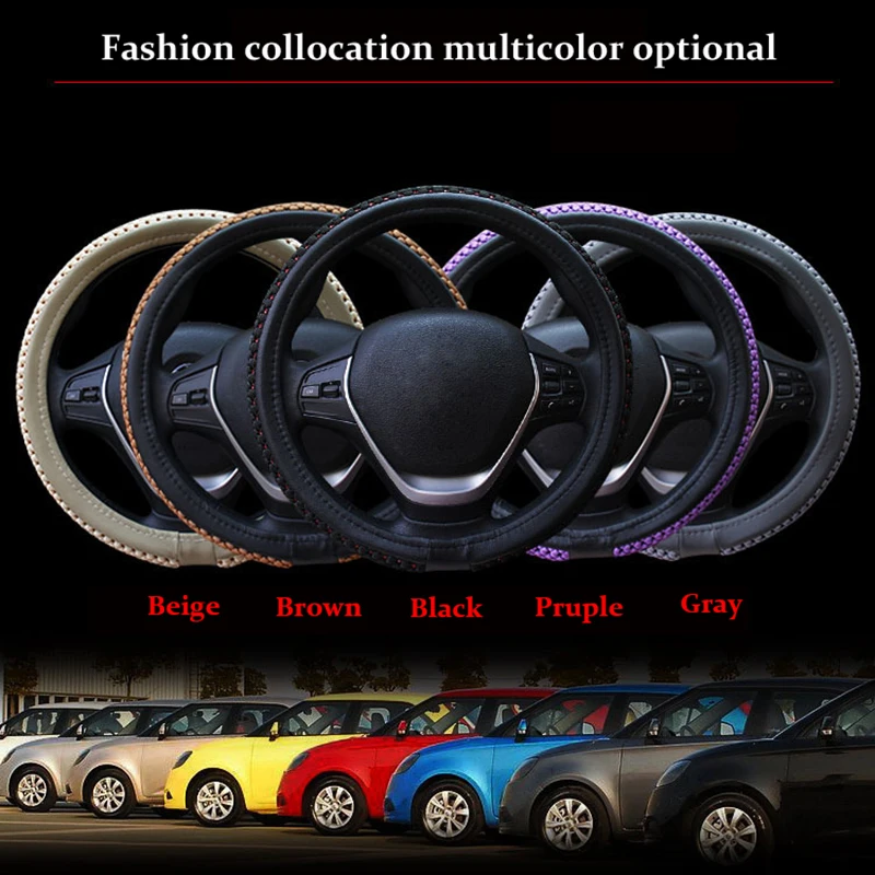 Car Steering Wheel Cover 5 Color Choices For 37 - 38 CM 14.5\