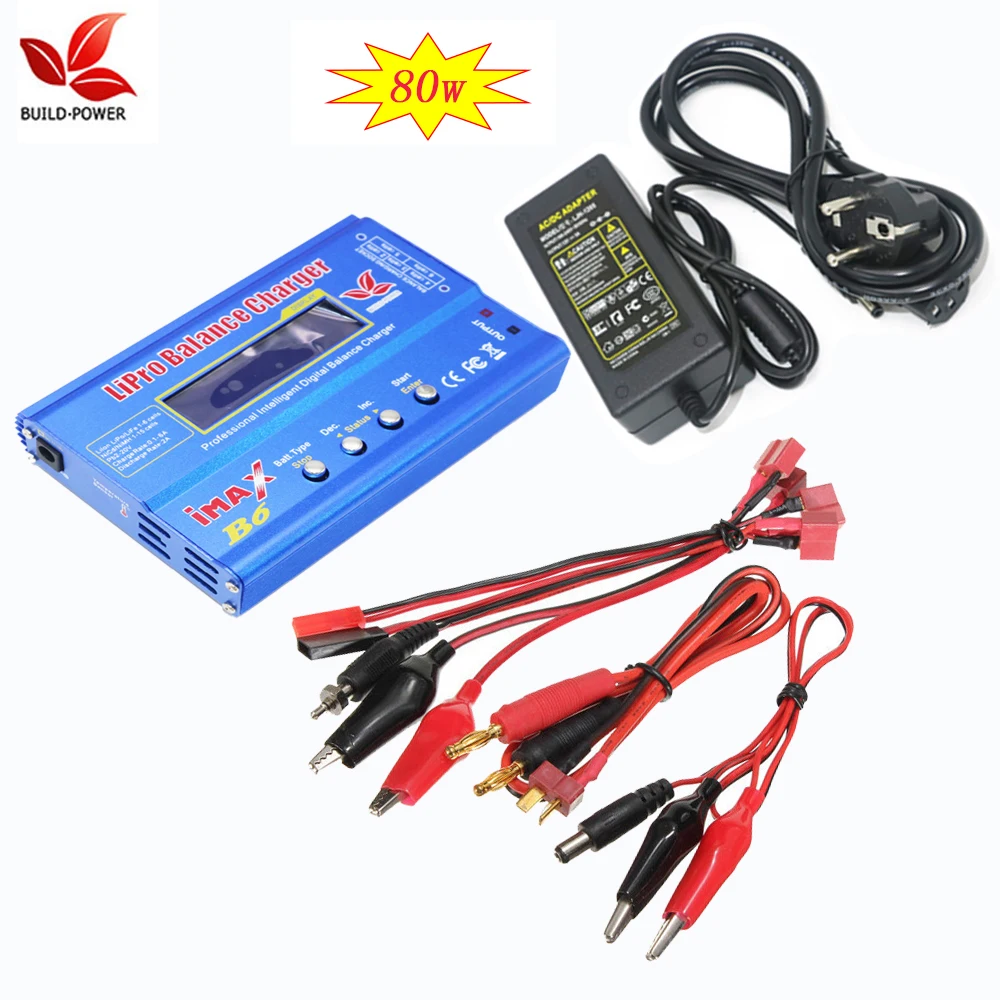 IMAX B6 80W Battery Charger Lipo NiMh Li-ion Ni-Cd Digital RC IMAX B6 Lipro Balance Charger Discharger + AC POWER 12V 5A Adapter