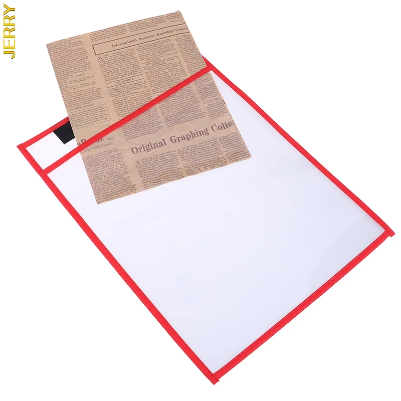 Reusable dry and erasable bag, transparent and wiping drawing board, dry brush bag, document bag, for teaching