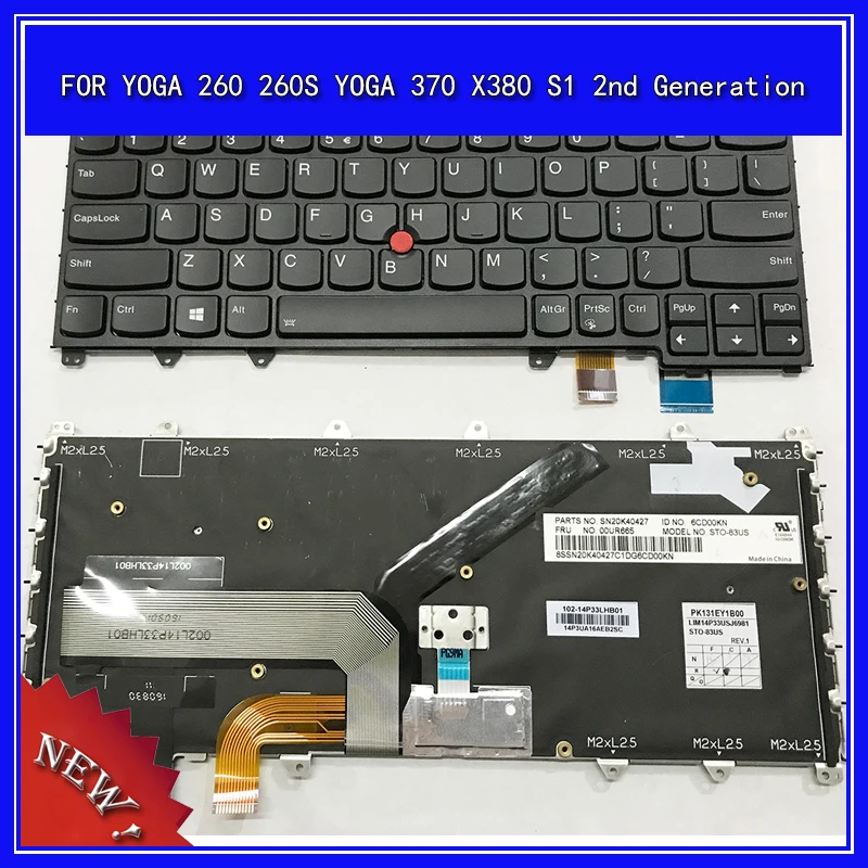 Laptop Keyboard for Lenovo IBM YOGA 260 YOGA260S YOGA 370 X380 S1 2nd Generation Notebook Replace Keyboard