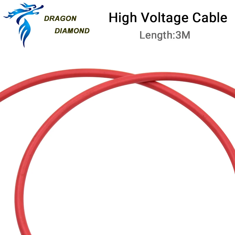 High Voltage Cable 3m Red Positive Wire For CO2 Laser Power Supply and Tube For Laser Engraver