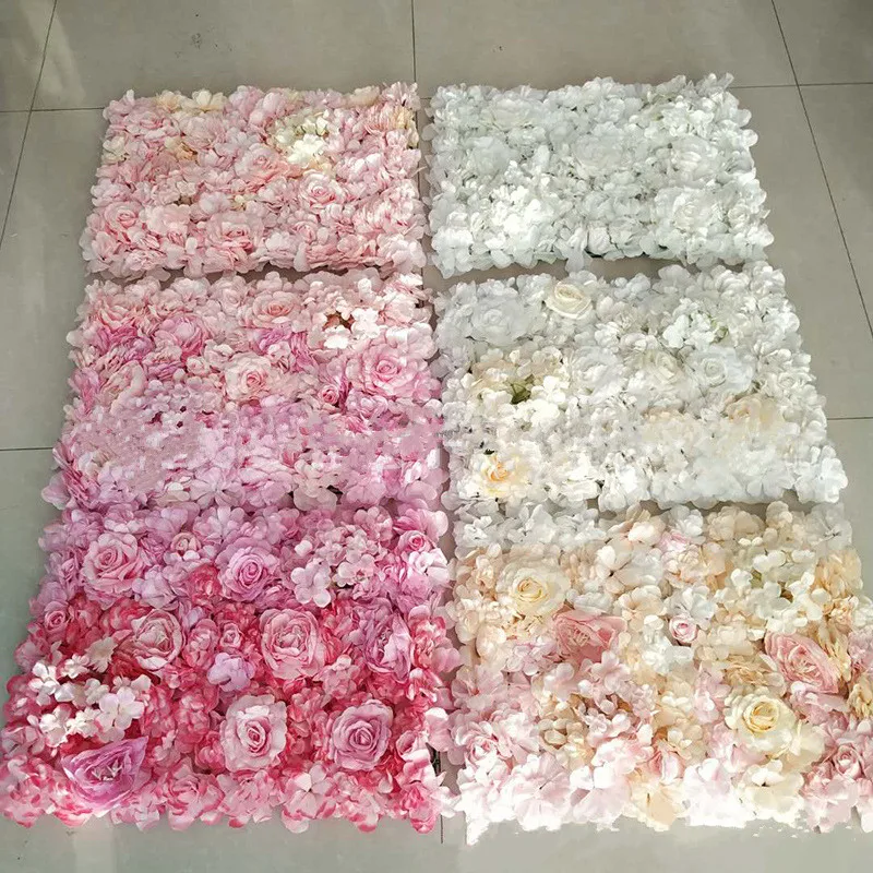 

Wedding 3D Flower Wall Panel Flower Runner Wedding Artificial Silk Rose Peony Wedding Backdrop Decoration 6pcs/lot