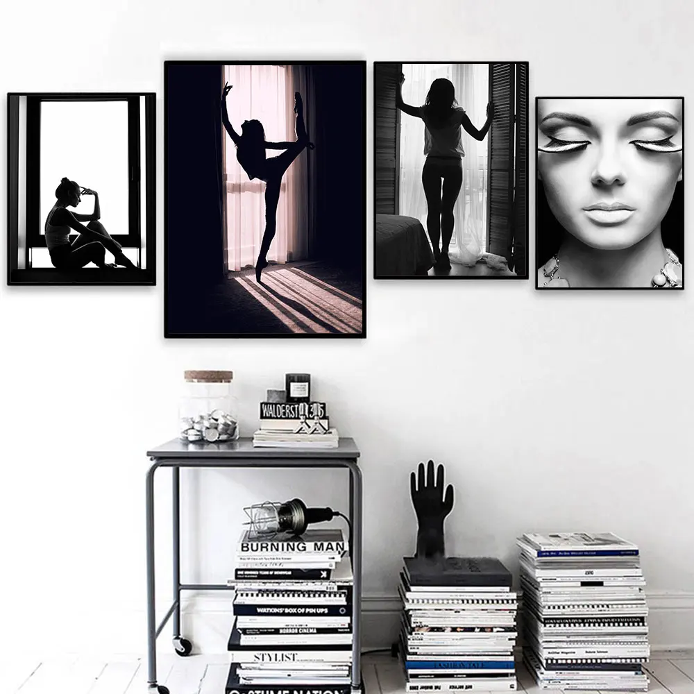 Fashion Poster Ballerina Canvas Painting Lashes Wall Art Print Perfect Curve Modern Picture For Living Room On The Wall Home Dec