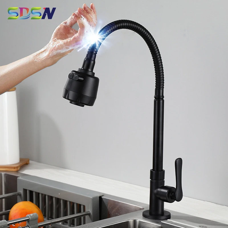 

Universal Kitchen Faucet SDSN Black Bronze Single Cold Kitchen Sink Faucet Sensor Kithen Mixer Tap Smart Touch Kitchen Faucets