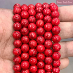Free Shipping Red Turquoises Round Beads 15