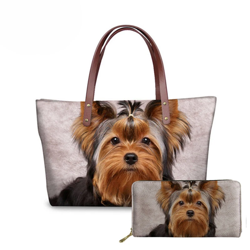 Yorkshire Terrier Printing Shoulder Bag Women's Top-handle Bags Casual Tote Large Capacity Handbags Bolsa Feminina