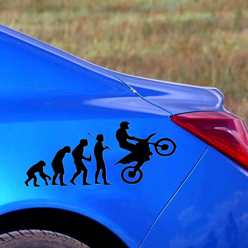 CK20329# Die-Cut Vinyl Decal Motocross Race Evolution Car Sticker Waterproof Auto Decors on Car Body Bumper Rear Window