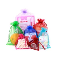 50Pcs Sheer Organza Gift Drawstring With Jewelry Pouches Display Packaging Christmas Candy Wedding Party Festival Gauze Bags 2